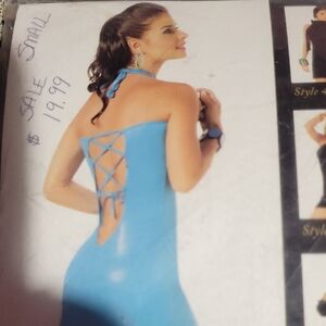 Chic Backless Blue Dress
